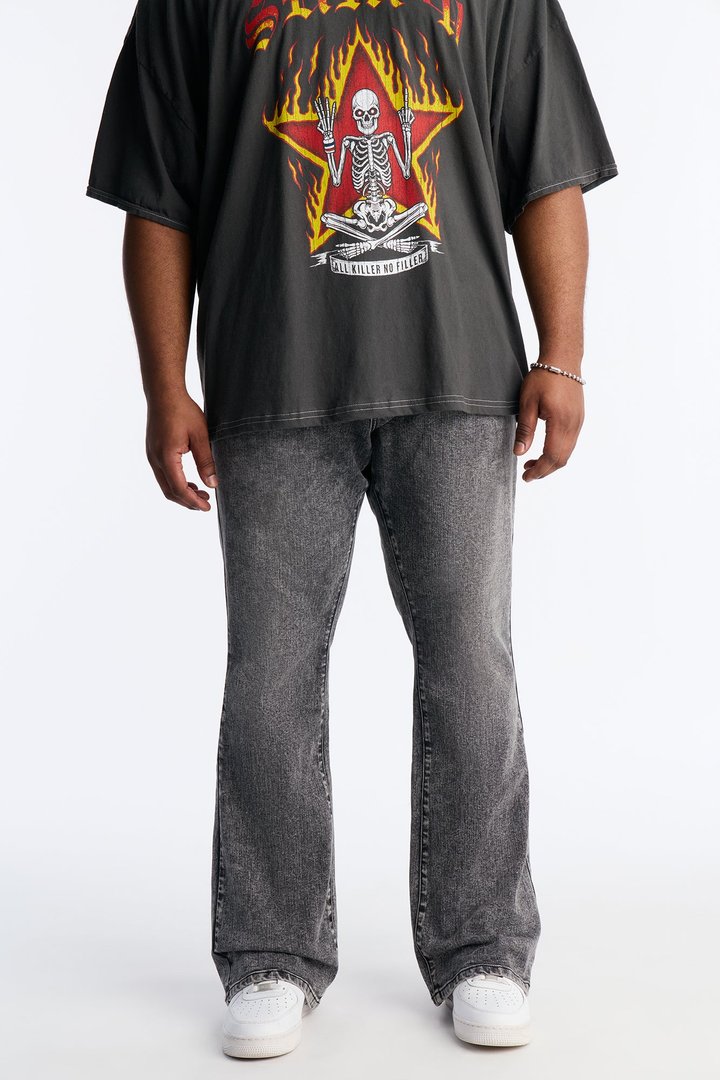Stacked Skinny Flare Keep It Easy Jean - Acid Wash Black