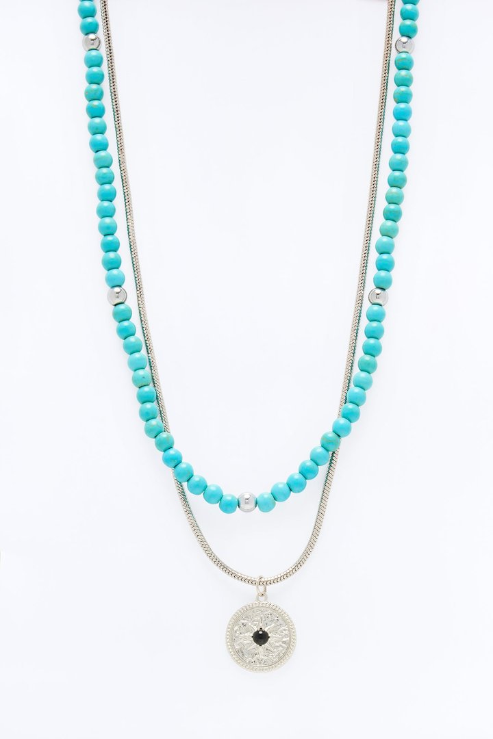 Good Vibes Only Necklace Set - Silver