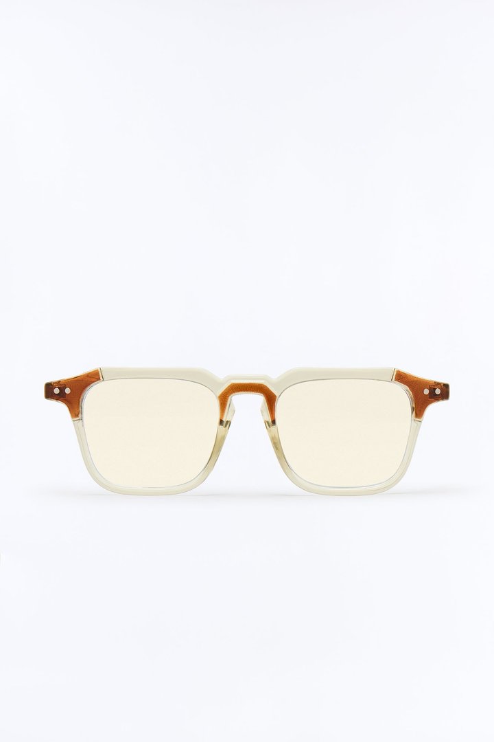 Retro Fade Square Sunglasses - Clear/Nude