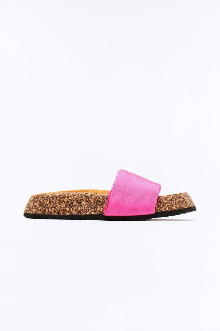Tana Cork Slip On Slides - Pink