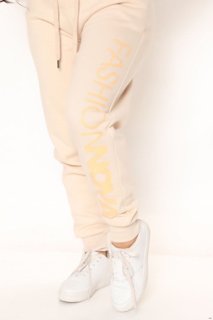 In My Fashion Nova Jogger Set - Cream