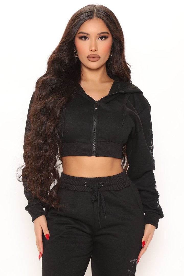 In My Fashion Nova Jogger Set - Black/White