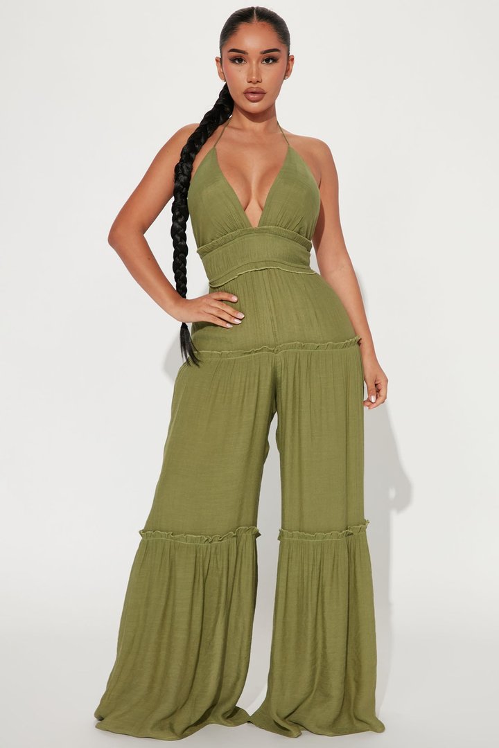 Gianna Gauze Jumpsuit - Olive
