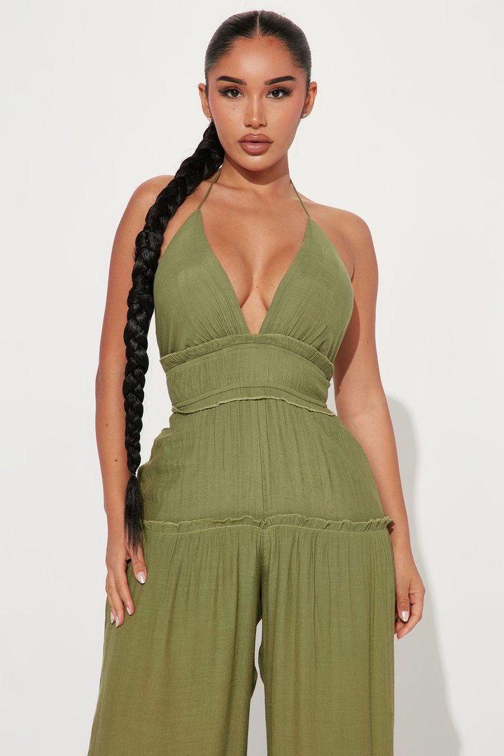 Gianna Gauze Jumpsuit - Olive