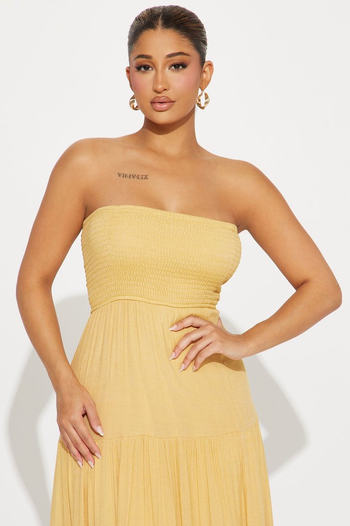 Juliette Tube Maxi Dress - Mustard