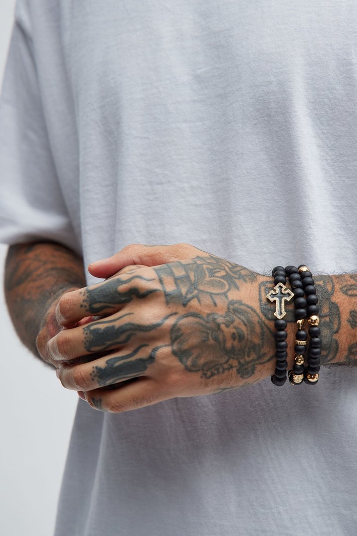 Among Angels Bracelet Set - Black/Gold