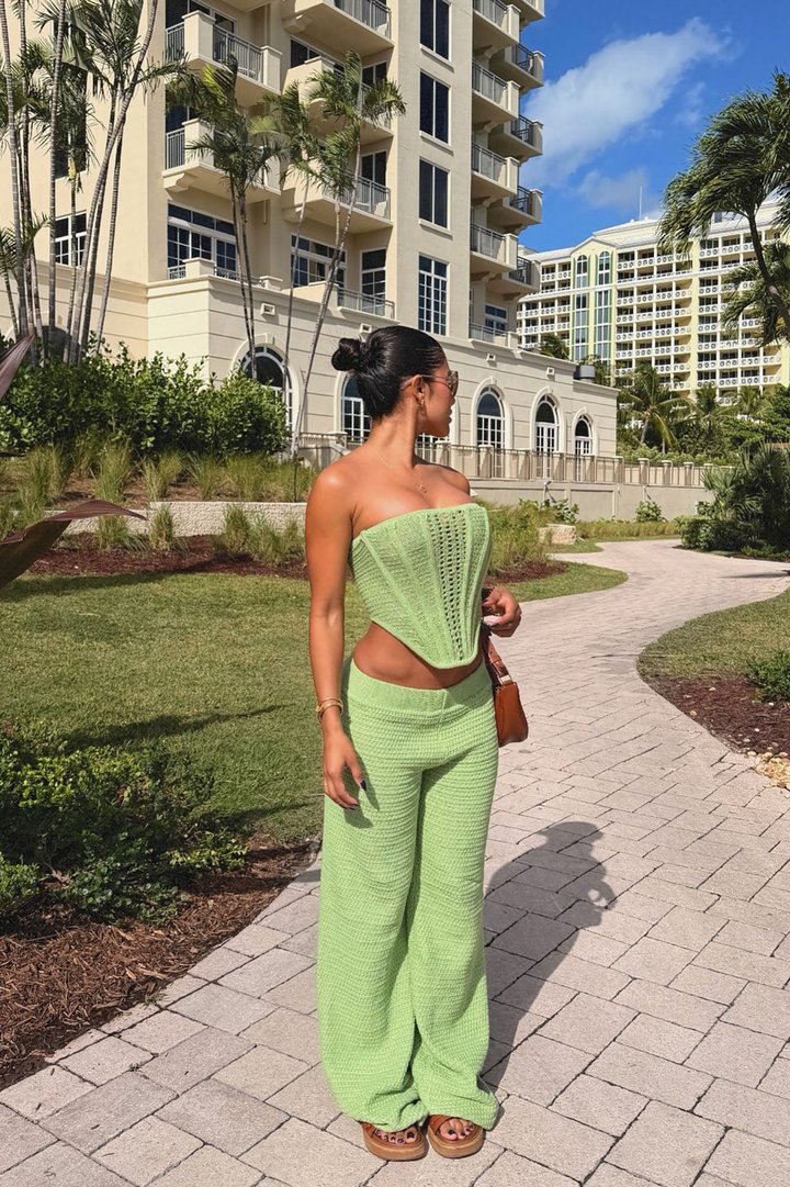 Camarillo Crochet Pant Set - Sage