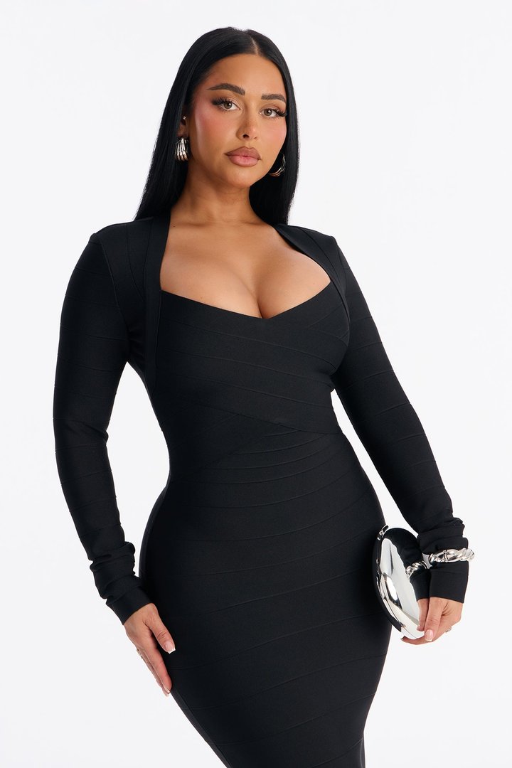 Katia Bandage Midi Dress - Black