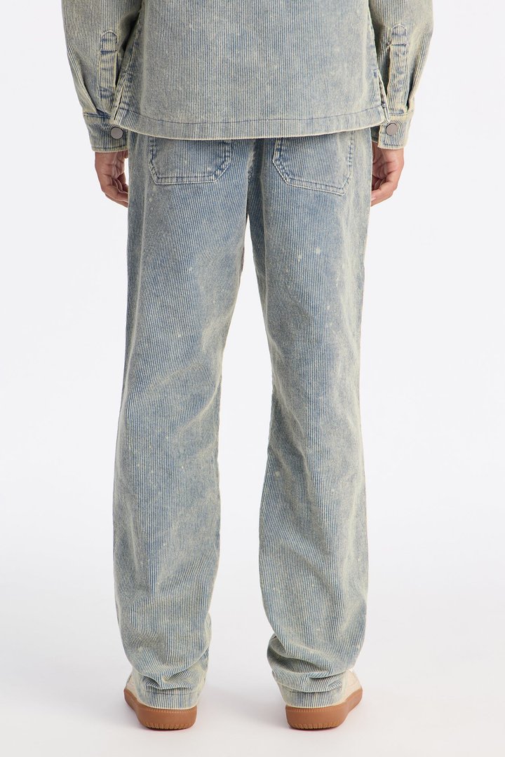 Mini Straight Chi Town Corduroy Pant - Distressed Blue Wash