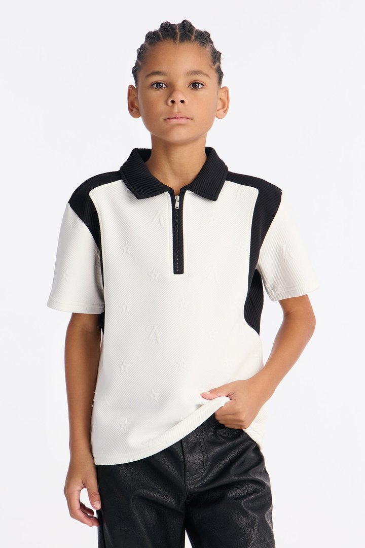 Mini Millionaire Mindset Polo - Cream/combo