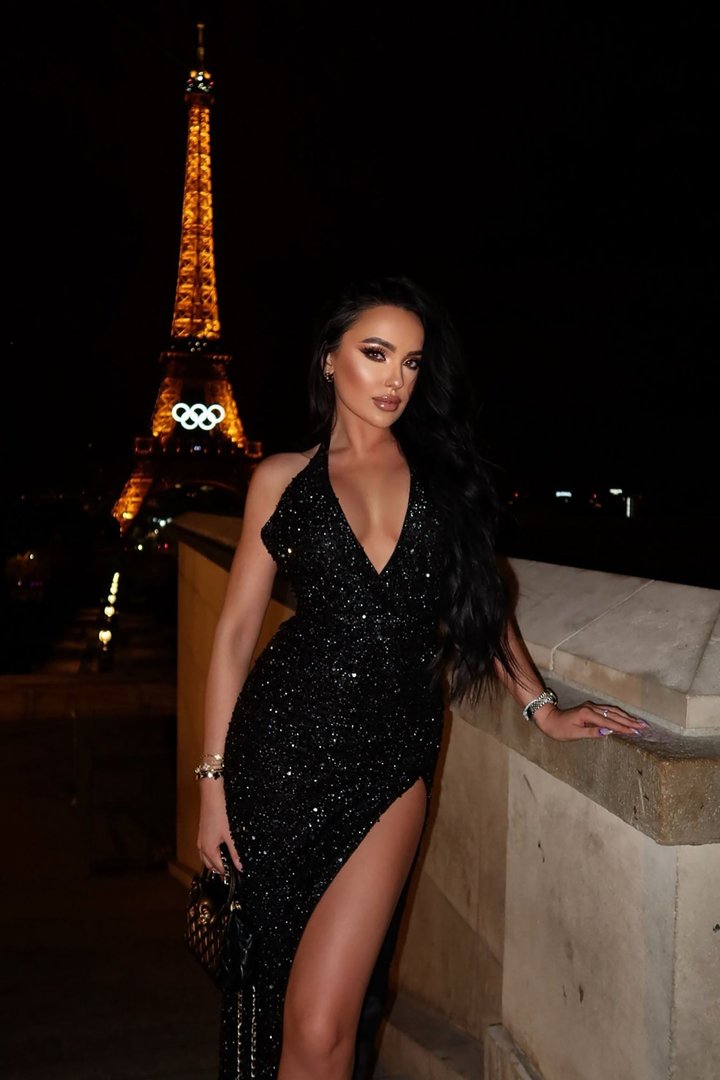 Hailie Sequin Maxi Dress - Black
