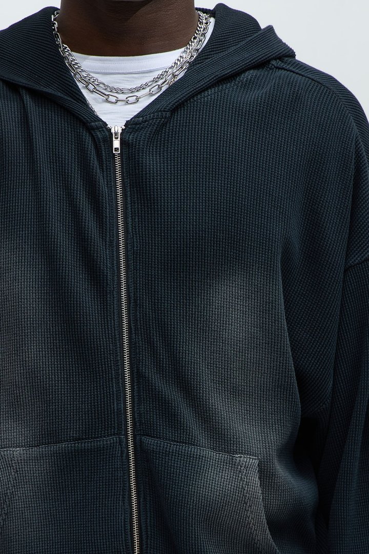 Modern Wash Zip Up Hoodie - Black