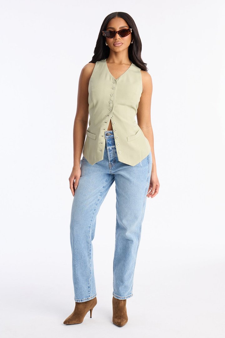 Brooklyn Babe Vest Top - Sage