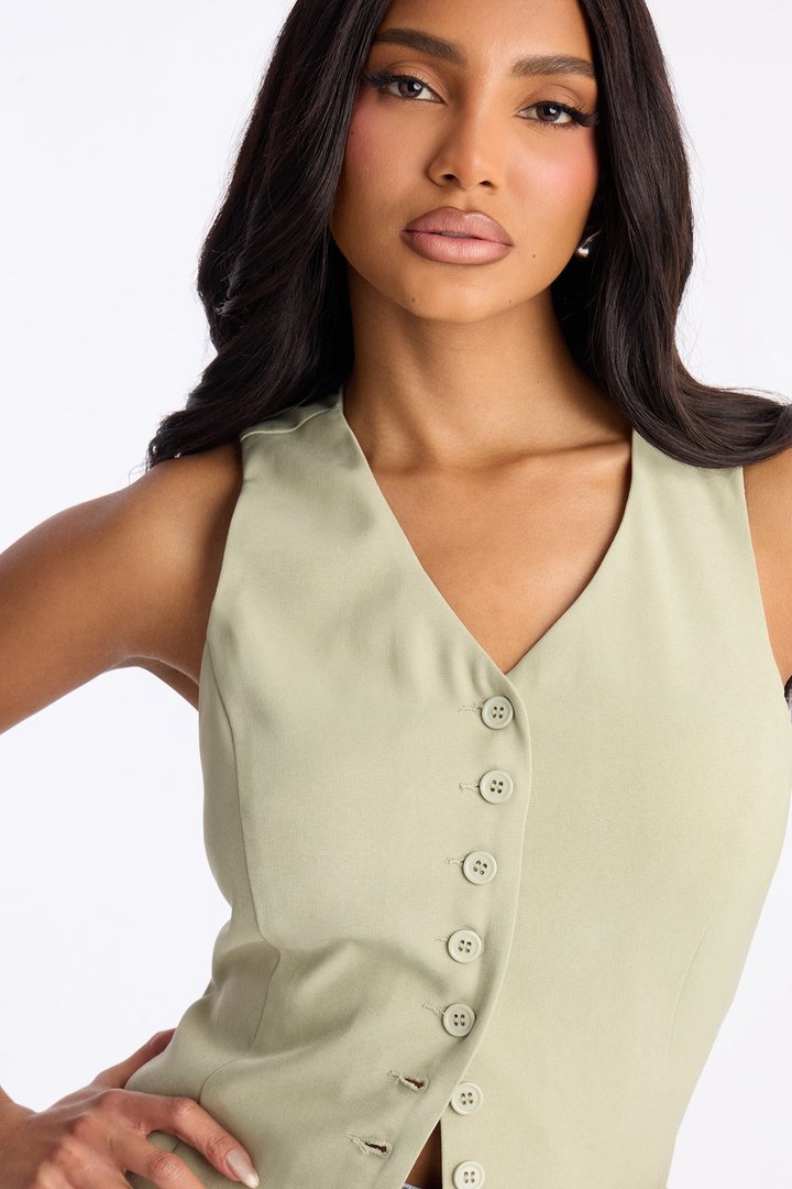 Brooklyn Babe Vest Top - Sage