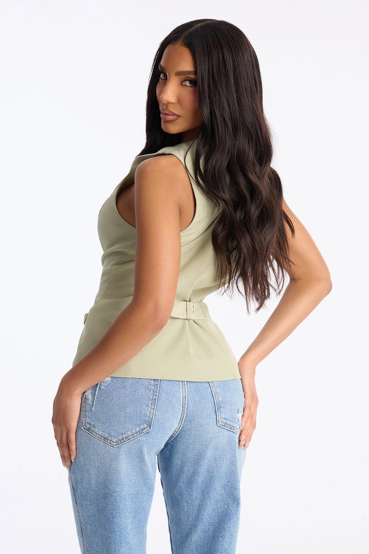 Brooklyn Babe Vest Top - Sage