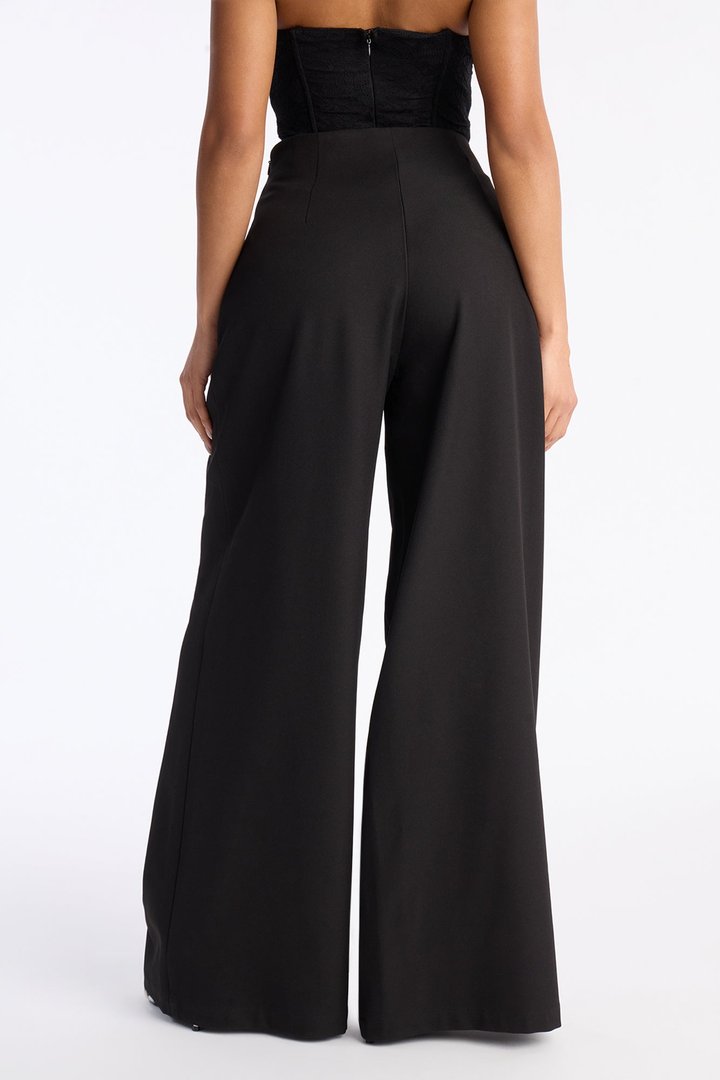 Lilith High Rise Pleated Wide Leg Pant 33″ - Black