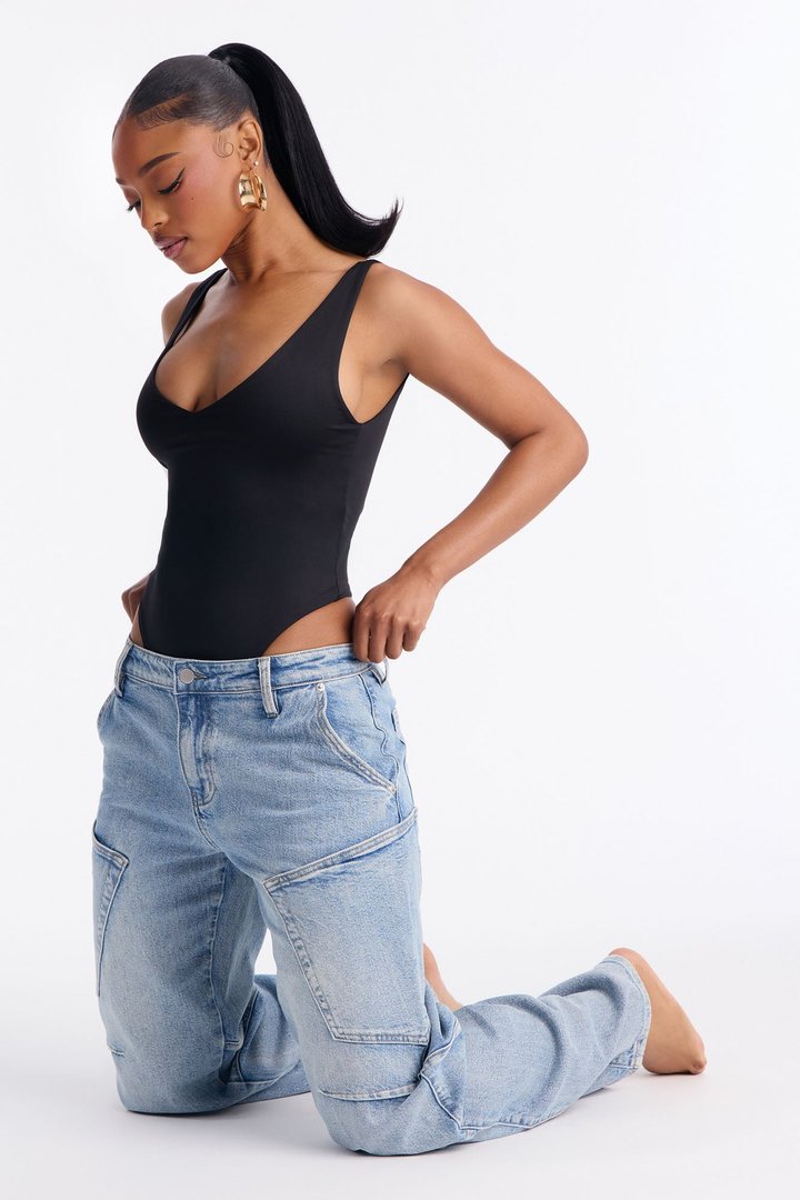 Just My Luck Barrel Leg Jeans - Light Wash
