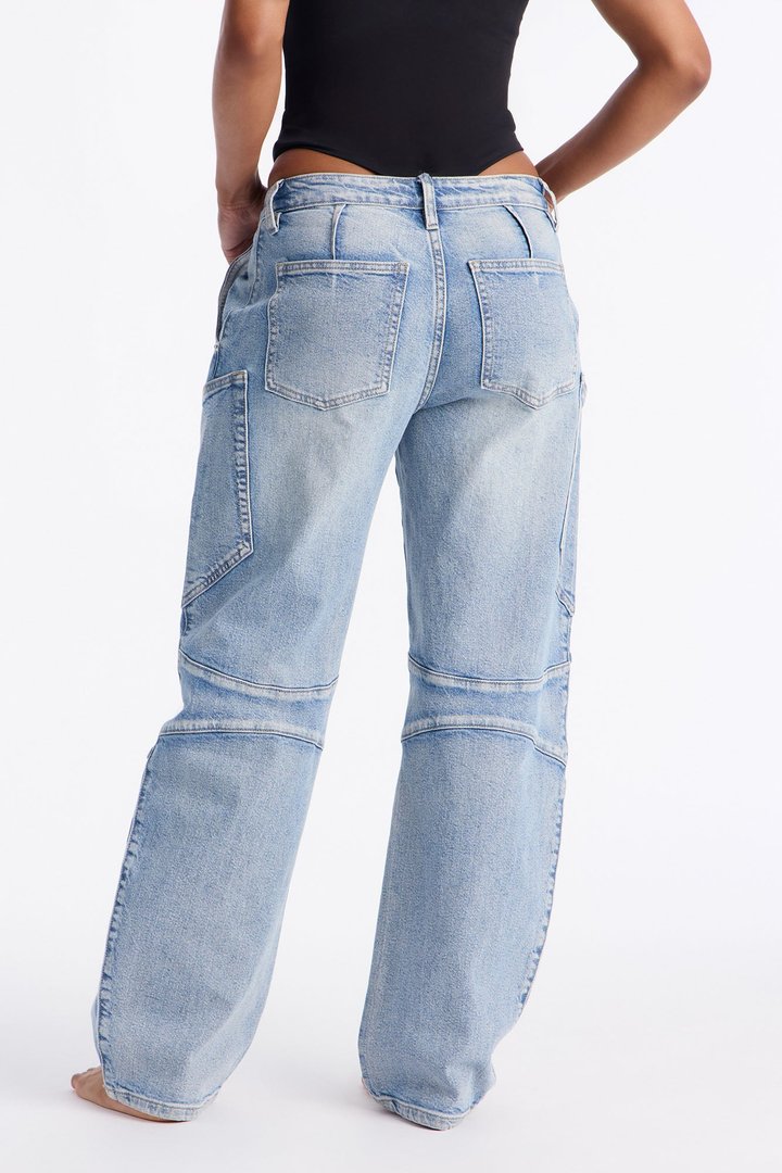 Just My Luck Barrel Leg Jeans - Light Wash