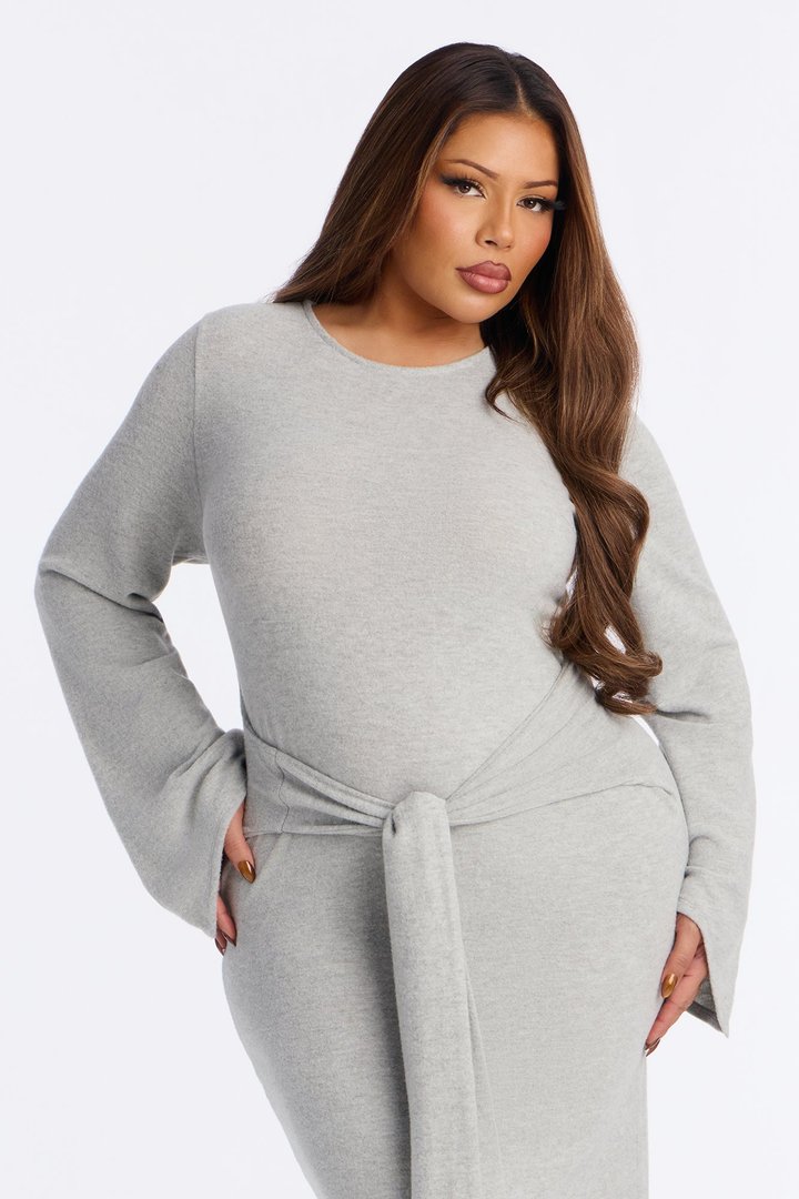 Tabitha Sweater Maxi Dress - Grey