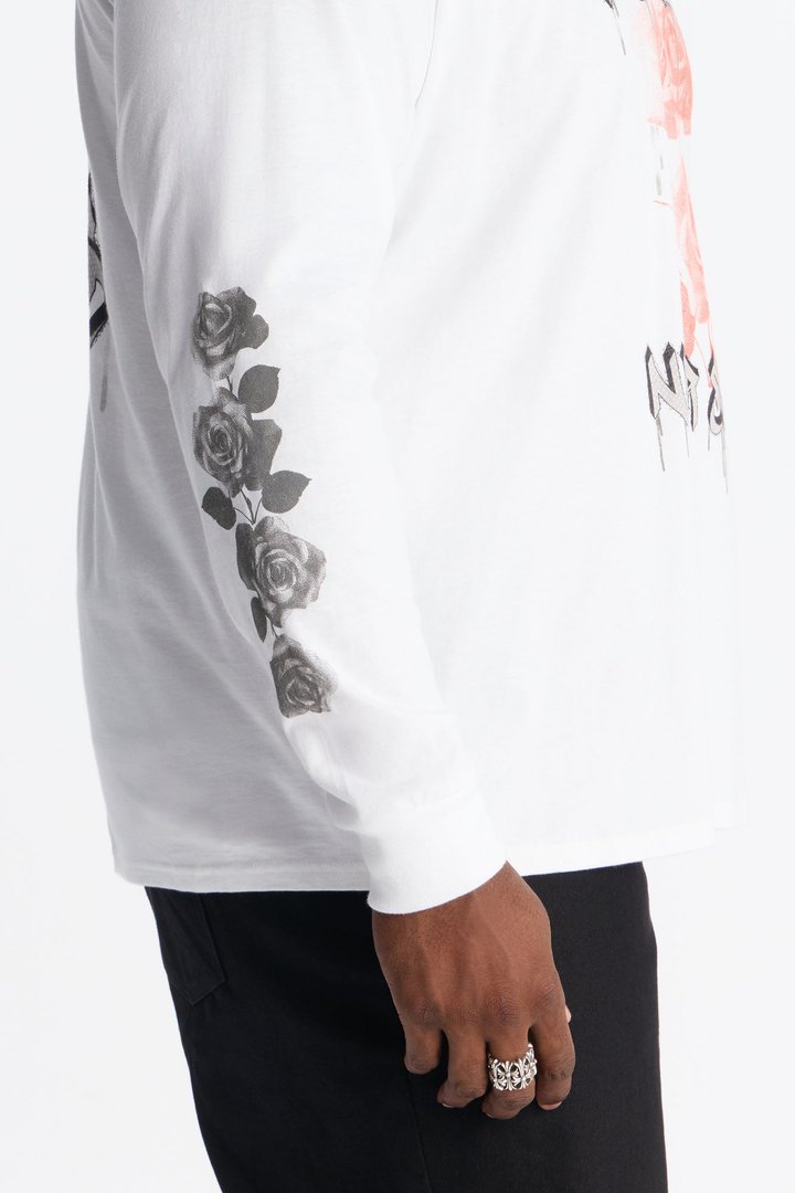Hustle And Dream Long Sleeve Tee - White