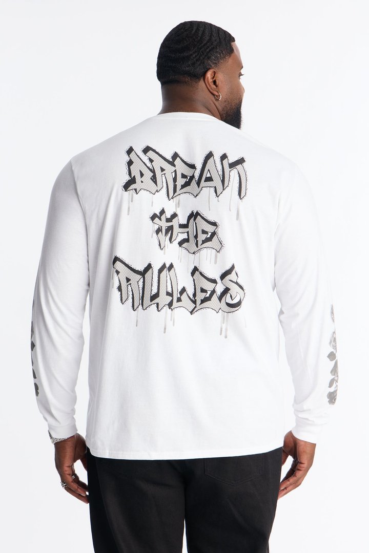 Hustle And Dream Long Sleeve Tee - White