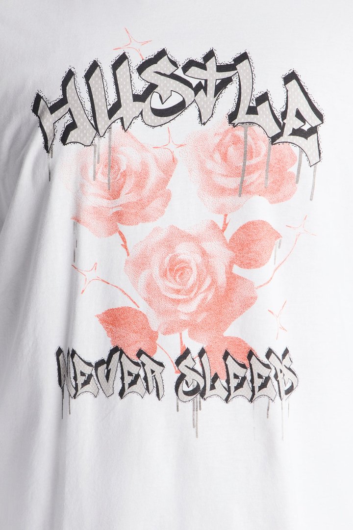 Hustle And Dream Long Sleeve Tee - White