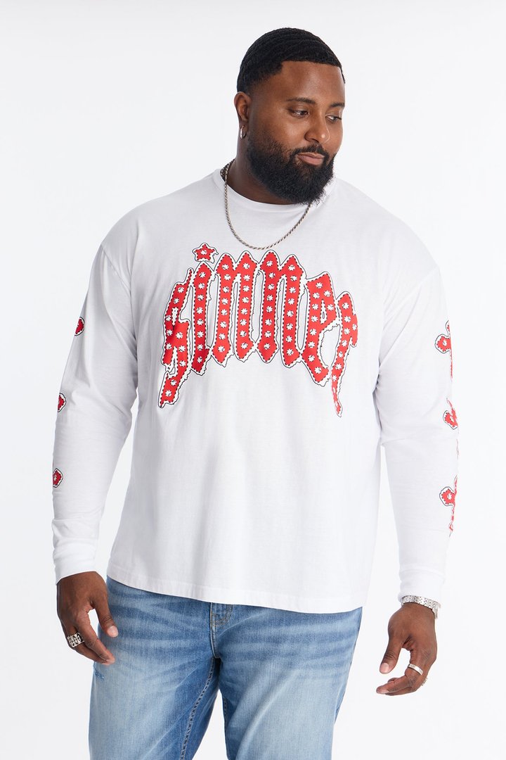 Sinner Star Long Sleeve Tee - White