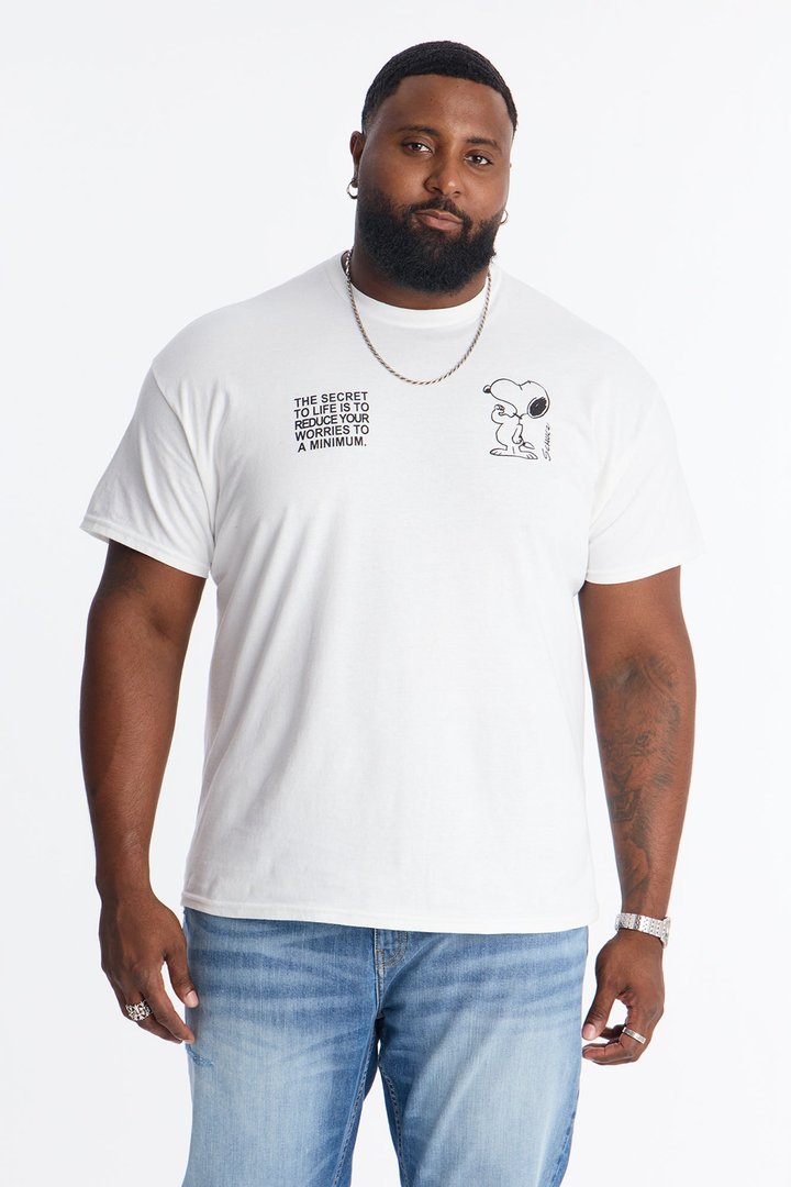 Snoopy Dawg Rhinestone Short Sleeve Tee - White