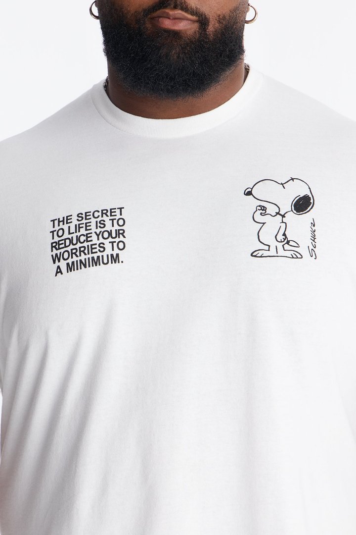 Snoopy Dawg Rhinestone Short Sleeve Tee - White