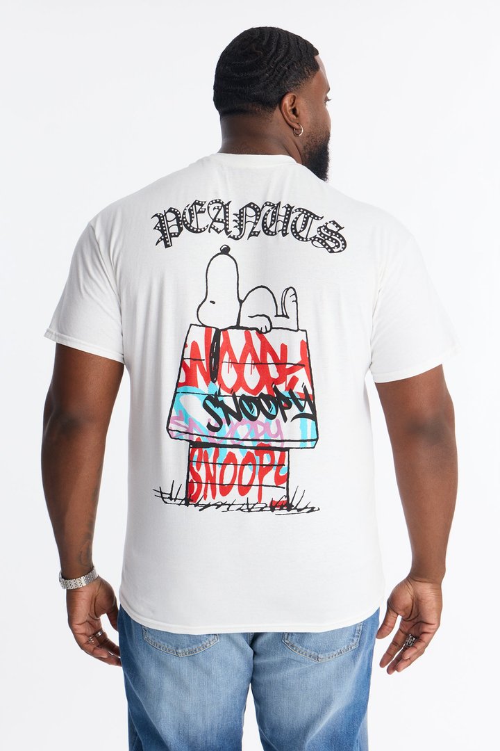 Snoopy Dawg Rhinestone Short Sleeve Tee - White