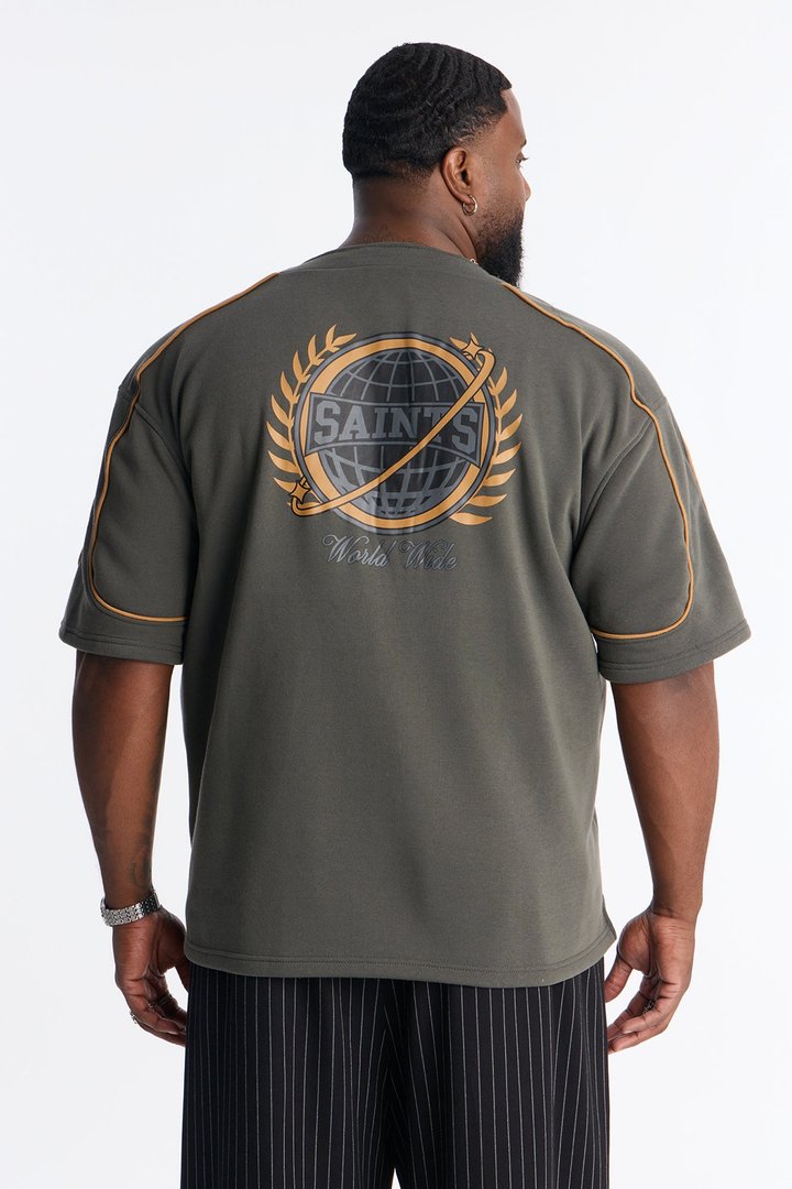 Saint Worldwide Short Sleeve Henley - Black