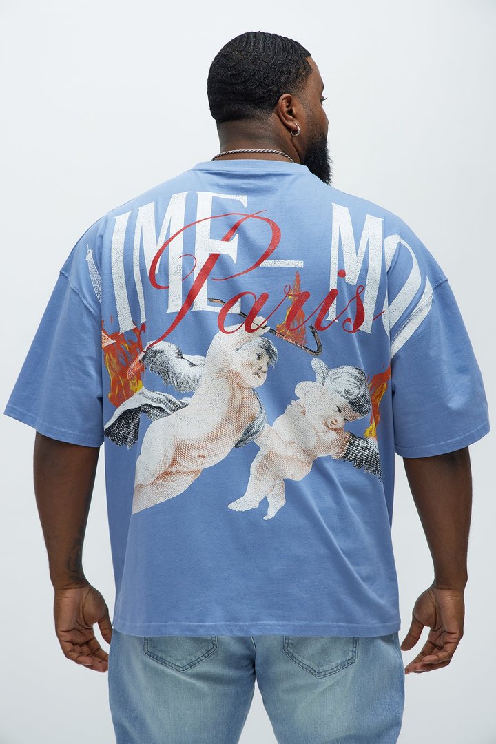 Aime Forever Oversized Short Sleeve Tee - Slate Blue