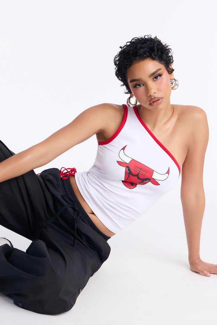 NBA Chicago Bulls One Shoulder Top - White
