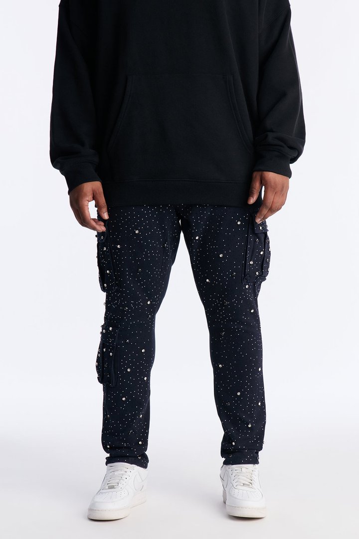 Skinny Prosperity Drip Embellished Pant - Blue