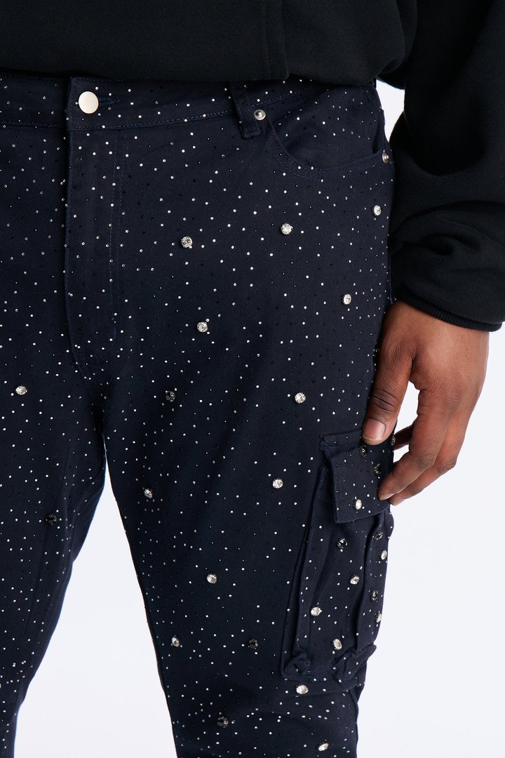 Skinny Prosperity Drip Embellished Pant - Blue