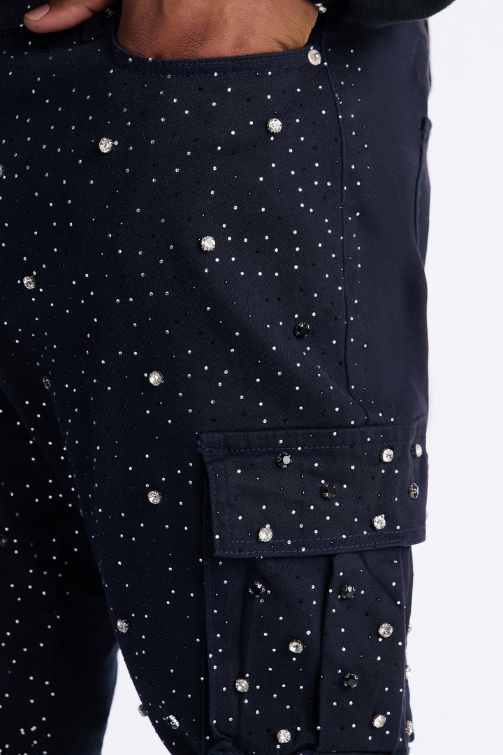 Skinny Prosperity Drip Embellished Pant - Blue