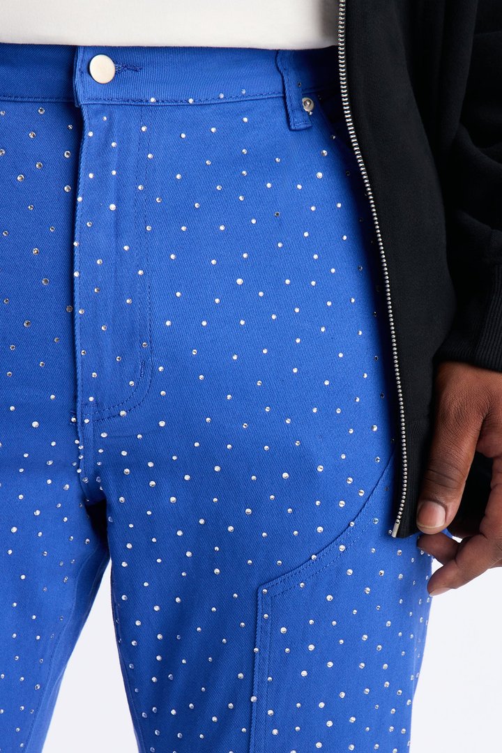 Skinny Inferno Embellished Pant - Blue