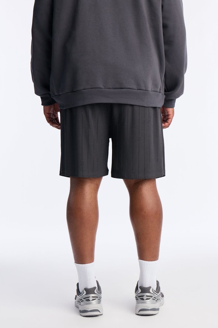 Striped Heritage Jacquard Short - Charcoal