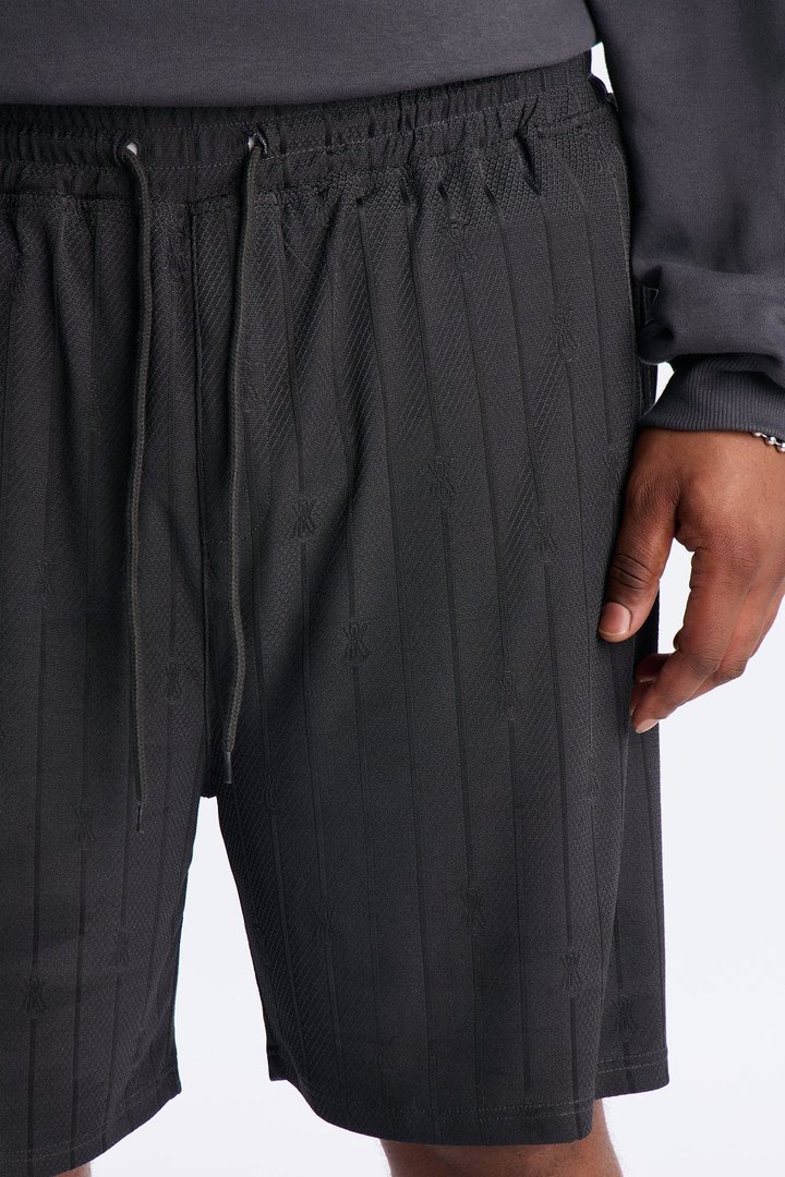 Striped Heritage Jacquard Short - Charcoal