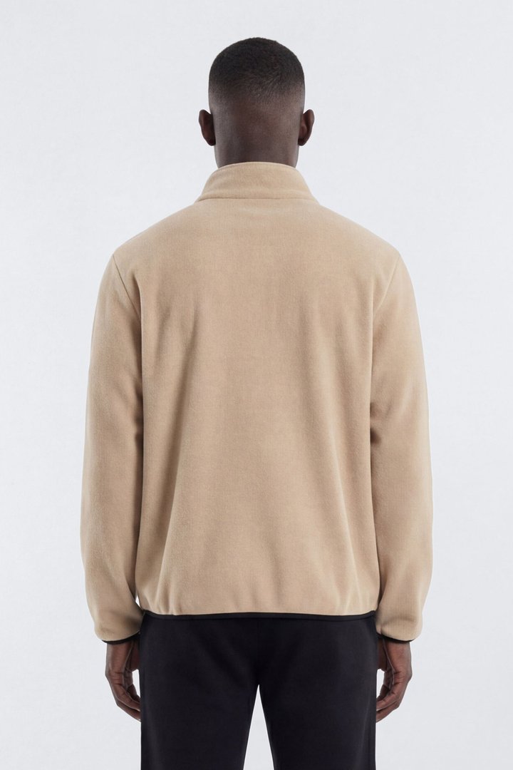 Nova Polar Fleece Quarter Zip Jacket - Taupe/combo