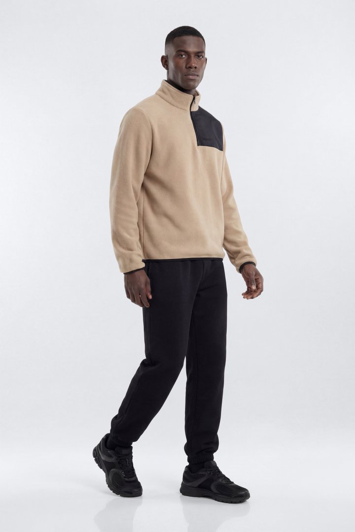 Nova Polar Fleece Quarter Zip Jacket - Taupe/combo