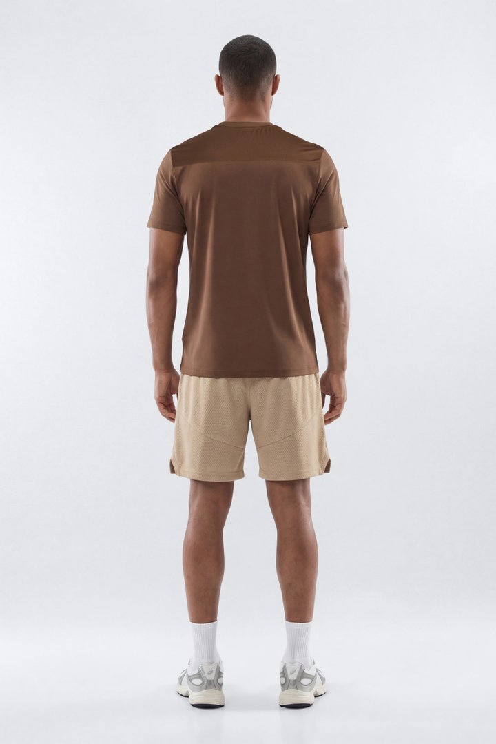 HexTech™ Crew Neck Active Top - Brown