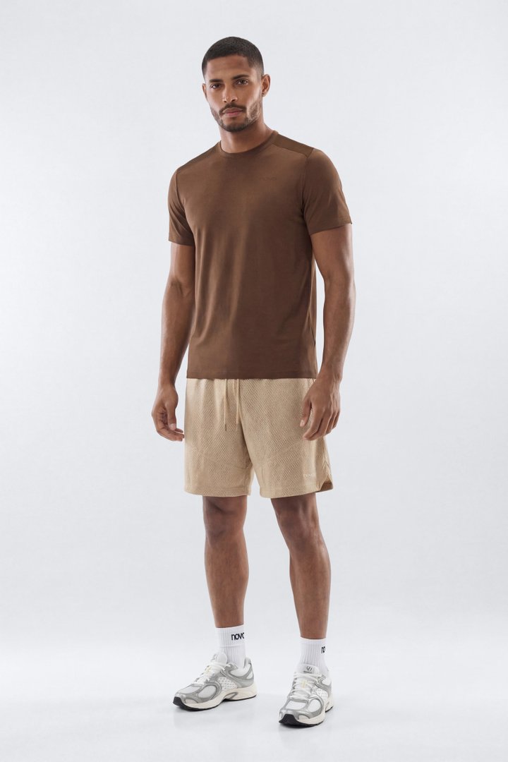HexTech™ Crew Neck Active Top - Brown