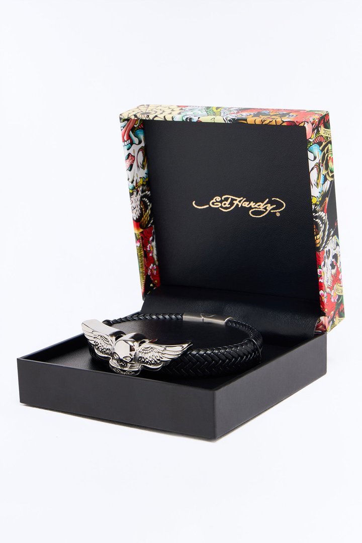 Ed Hardy Cord Bracelet - Silver
