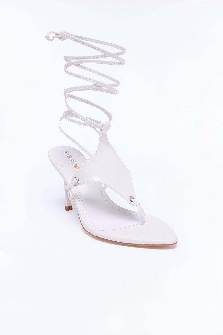 Moxie Wrap Up Stiletto Heels - White
