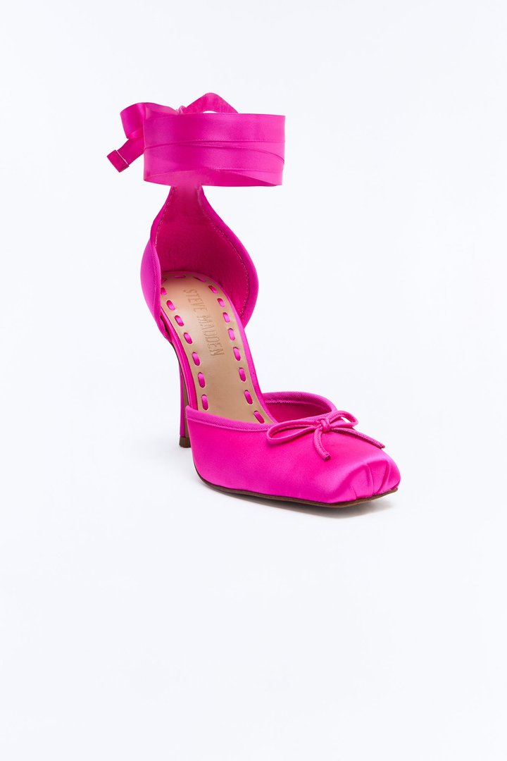 Steve Madden Larina Satin Pumps - Hot Pink