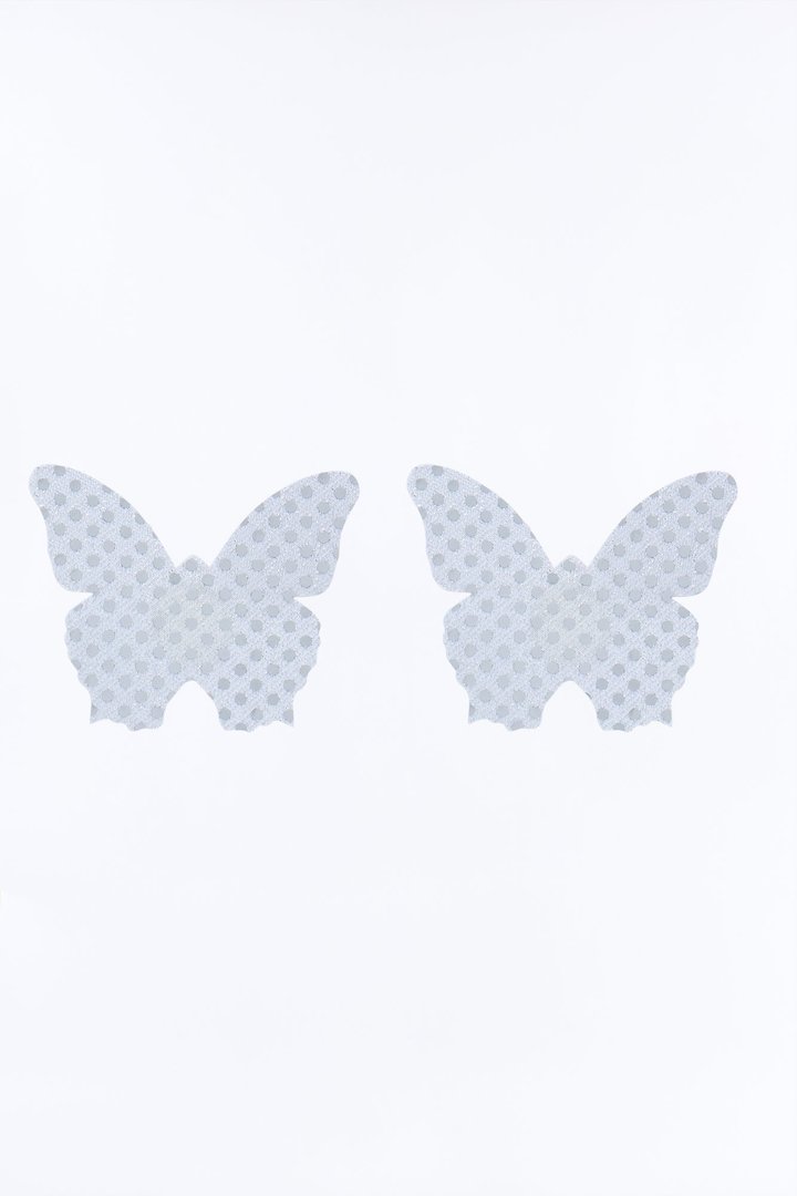 Hottie Butterfly Sequin Nipple Covers - Silver