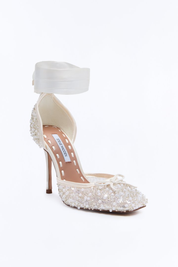 Steve Madden Larina Embellished Pumps - Ivory