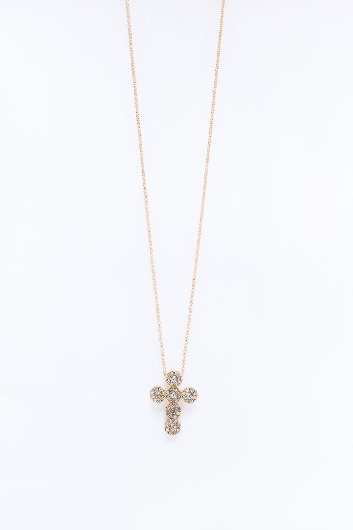 Most Holy Rhinestone Necklace - Gold