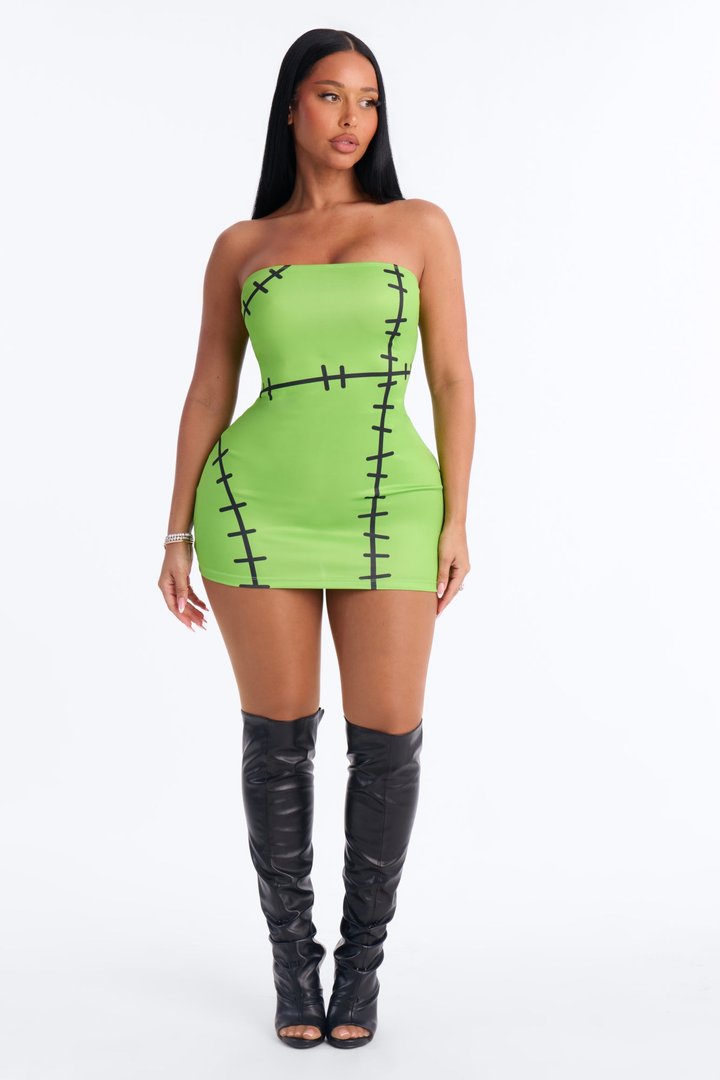 Shockingly Sexy Bodycon Tube Dress Costume - Green